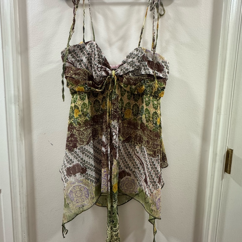 Bohemian Multicolor Spaghetti Strap Top